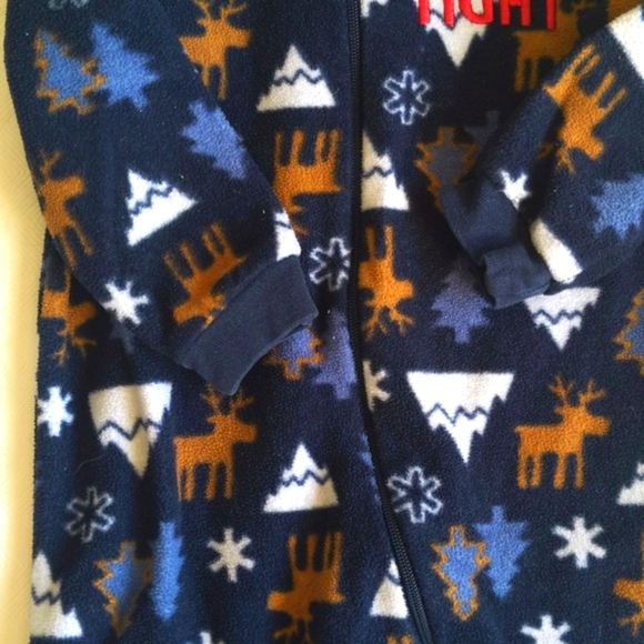 joe fresh winter woodland fleece zipper footie sleeper pajamas 6-12 months baby - Picture 4 of 6